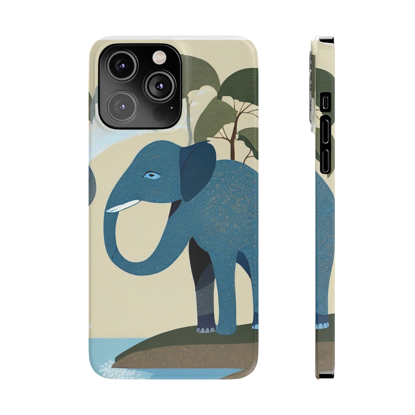 Playful Elephant Art Slim Phone Case | Artloom Gallery