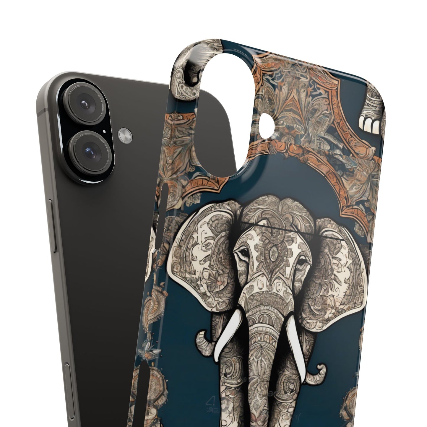 Majestic Elephant Mandala Pattern Art Slim Phone Case | Artloom Gallery