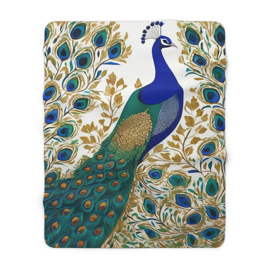 Song of the Peacock Sherpa Blanket | Artloom Gallery