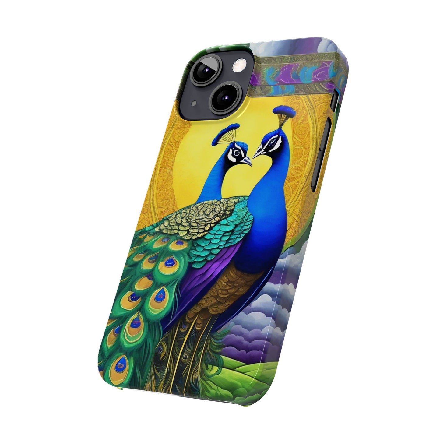 Beautiful Peacocks Slim Phone Case | Artloom Gallery