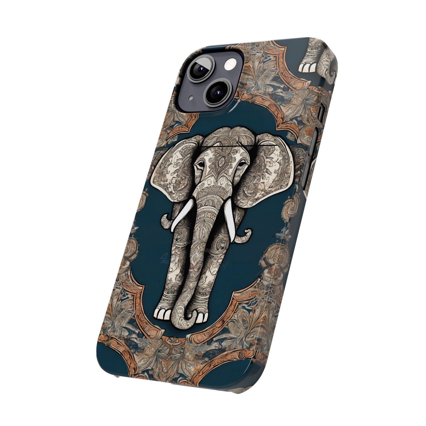 Majestic Elephant Mandala Pattern Art Slim Phone Case | Artloom Gallery