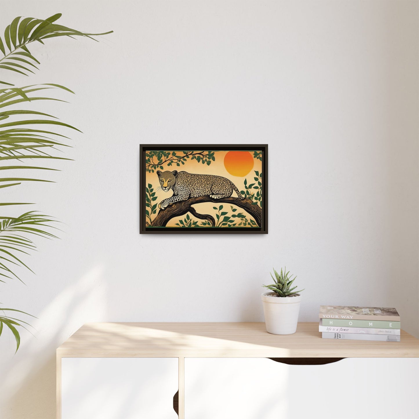 Cheetah in the Trees – Wooden Frame Canvas Print | Artloom Gallery
