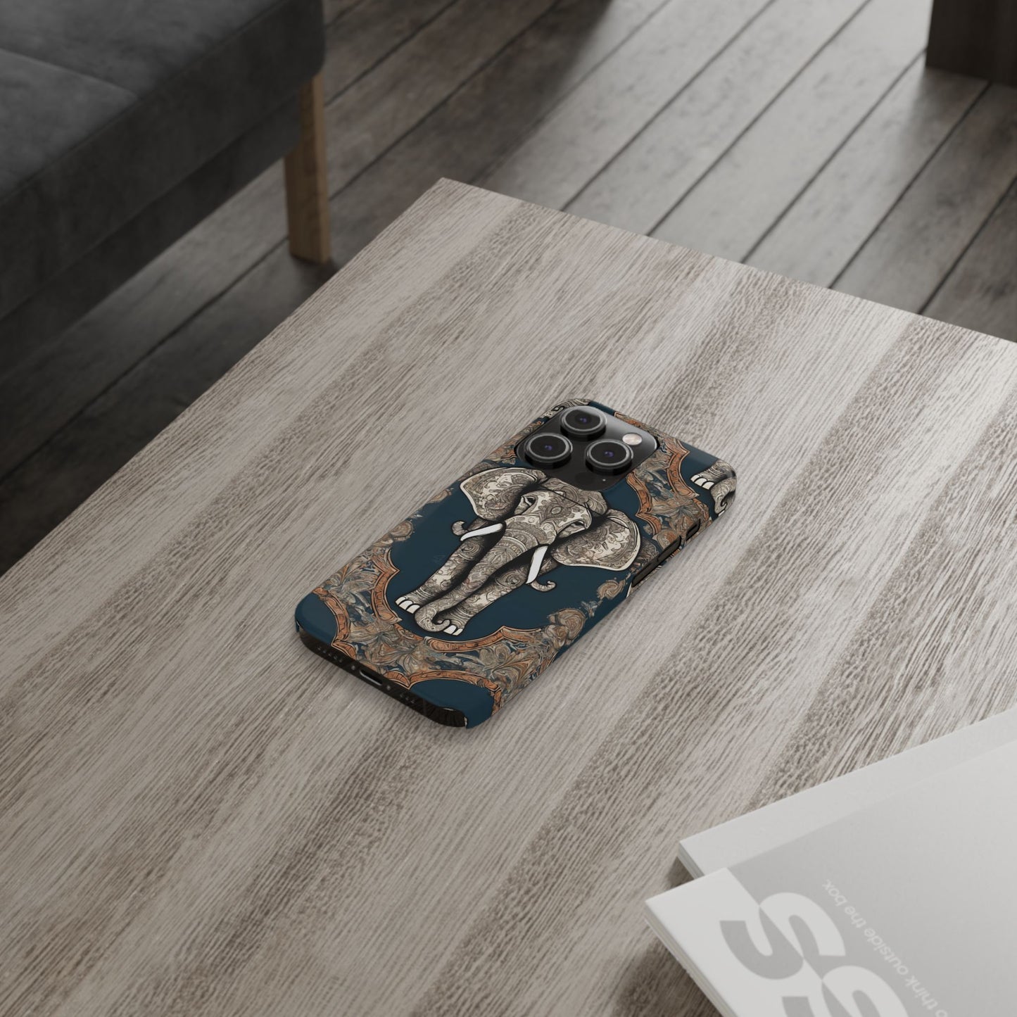 Majestic Elephant Mandala Pattern Art Slim Phone Case | Artloom Gallery