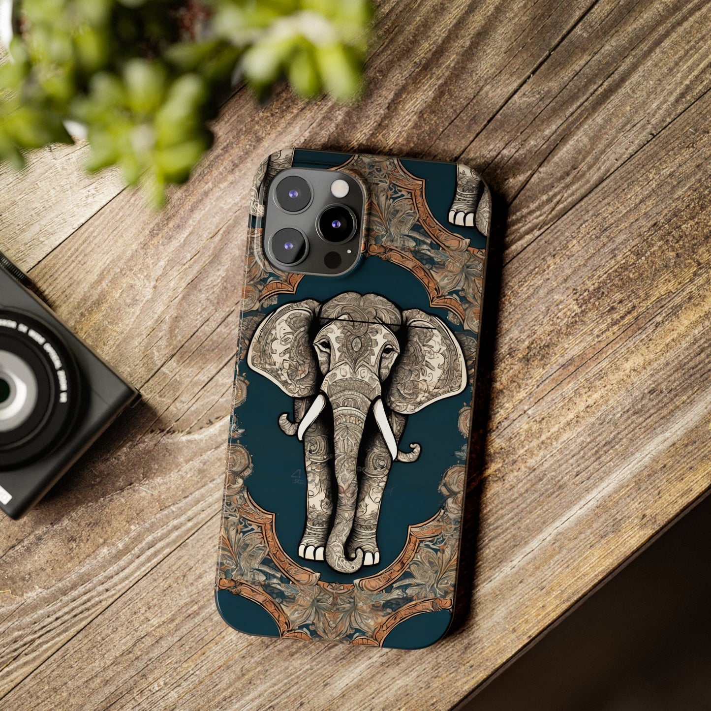 Majestic Elephant Mandala Pattern Art Slim Phone Case | Artloom Gallery