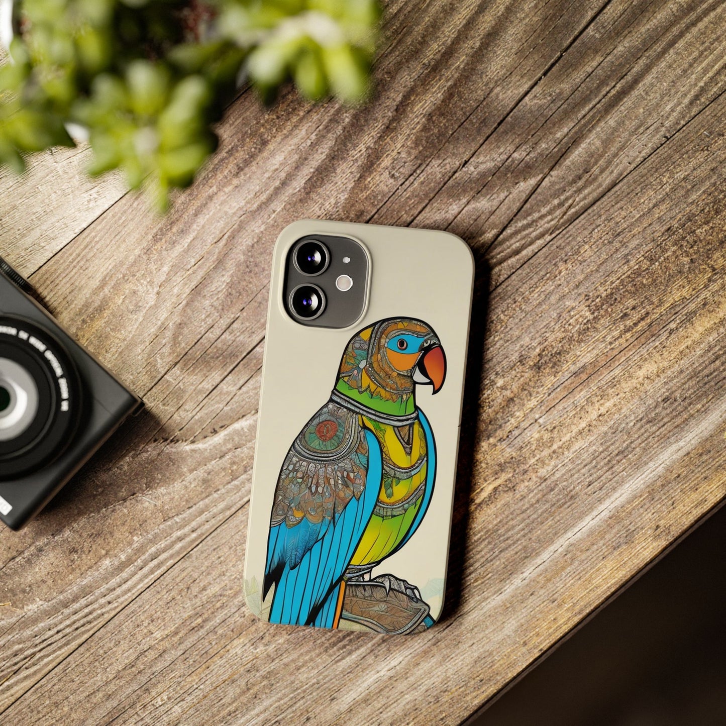 Artistic Parrot Mandala Art Slim Phone Case | Artloom Gallery