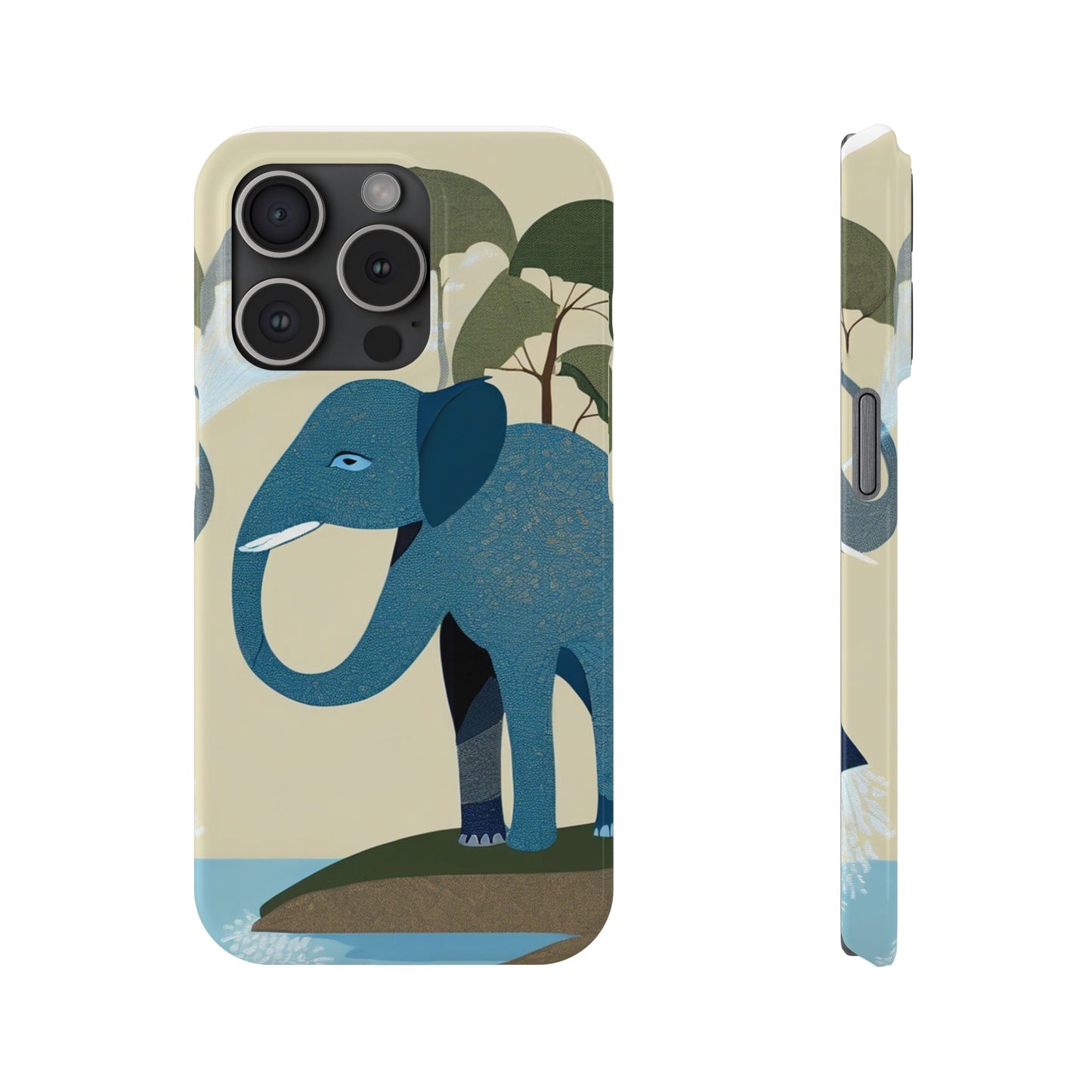 Playful Elephant Art Slim Phone Case | Artloom Gallery