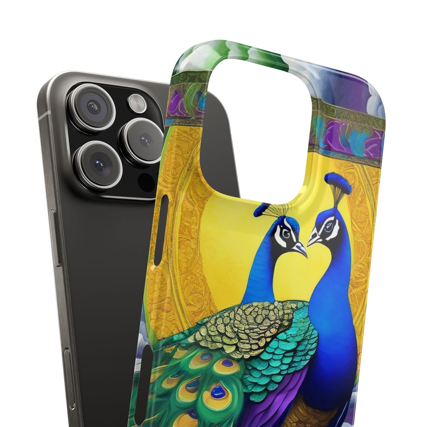 Beautiful Peacocks Slim Phone Case | Artloom Gallery