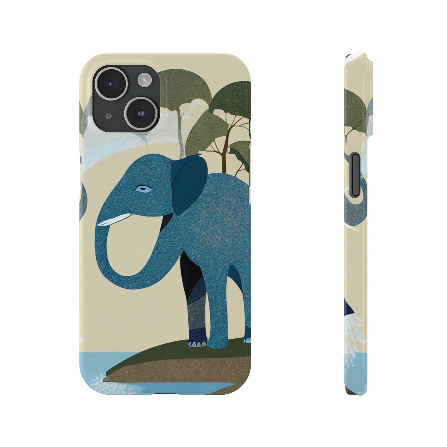 Playful Elephant Art Slim Phone Case | Artloom Gallery