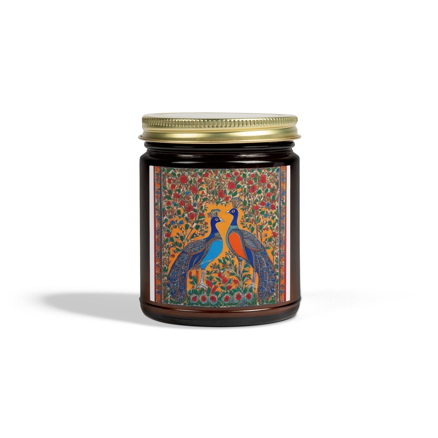 Auspicious Peacocks Scented Candle (4oz, 9oz) | Artloom Gallery