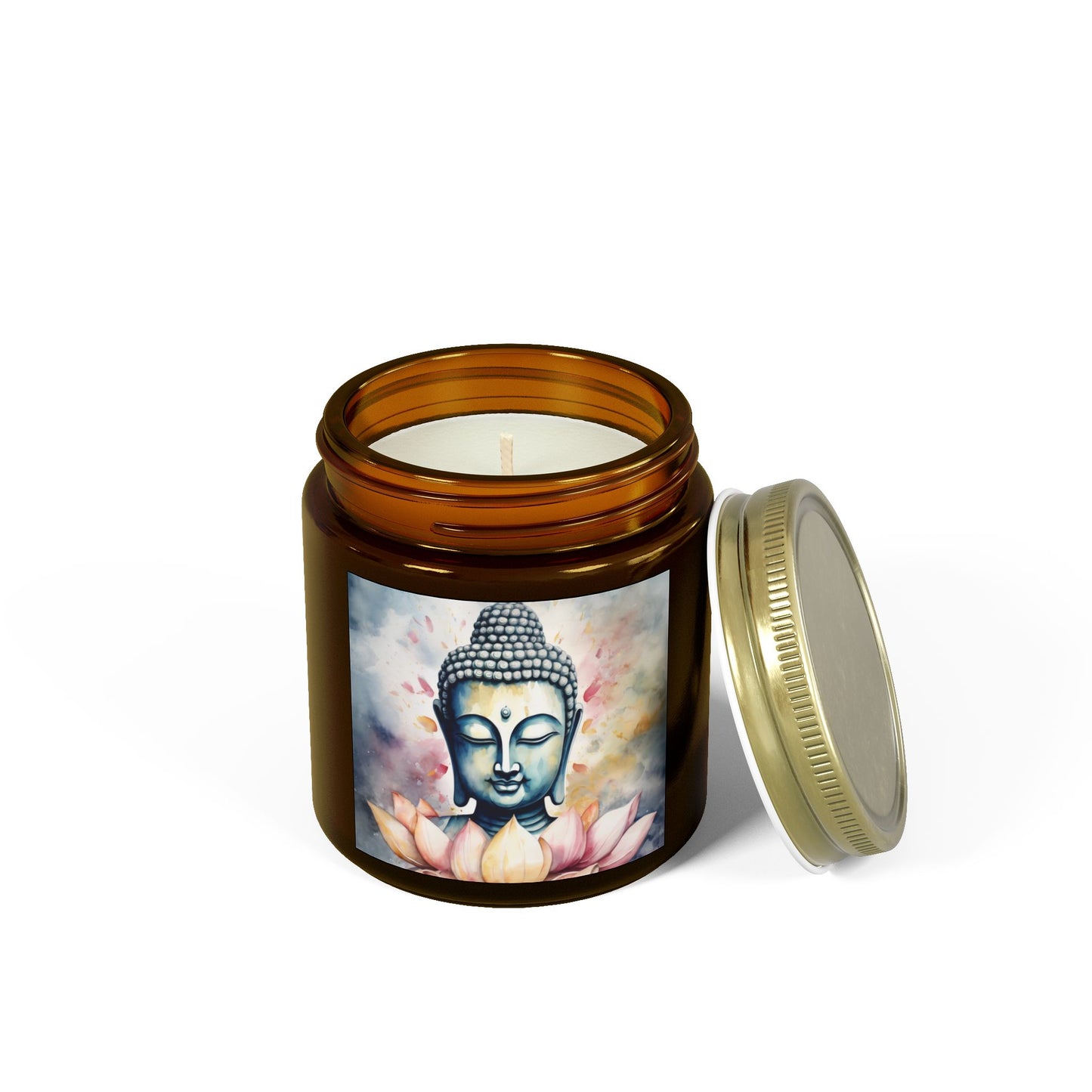 Serene Buddha in Water Color Scented Candle (4oz, 9oz) | Artloom Gallery
