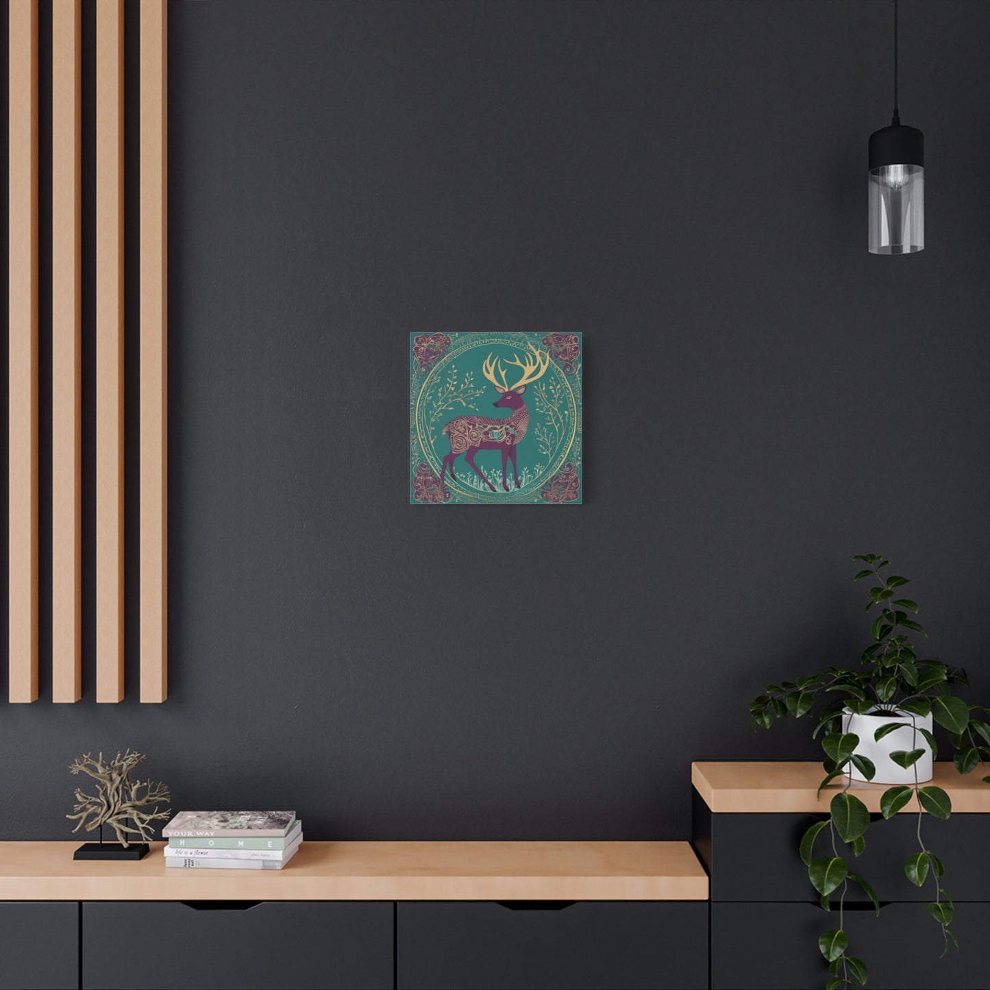 Gond Tribal Folk Art Deer Canvas Print | Artloom Gallery