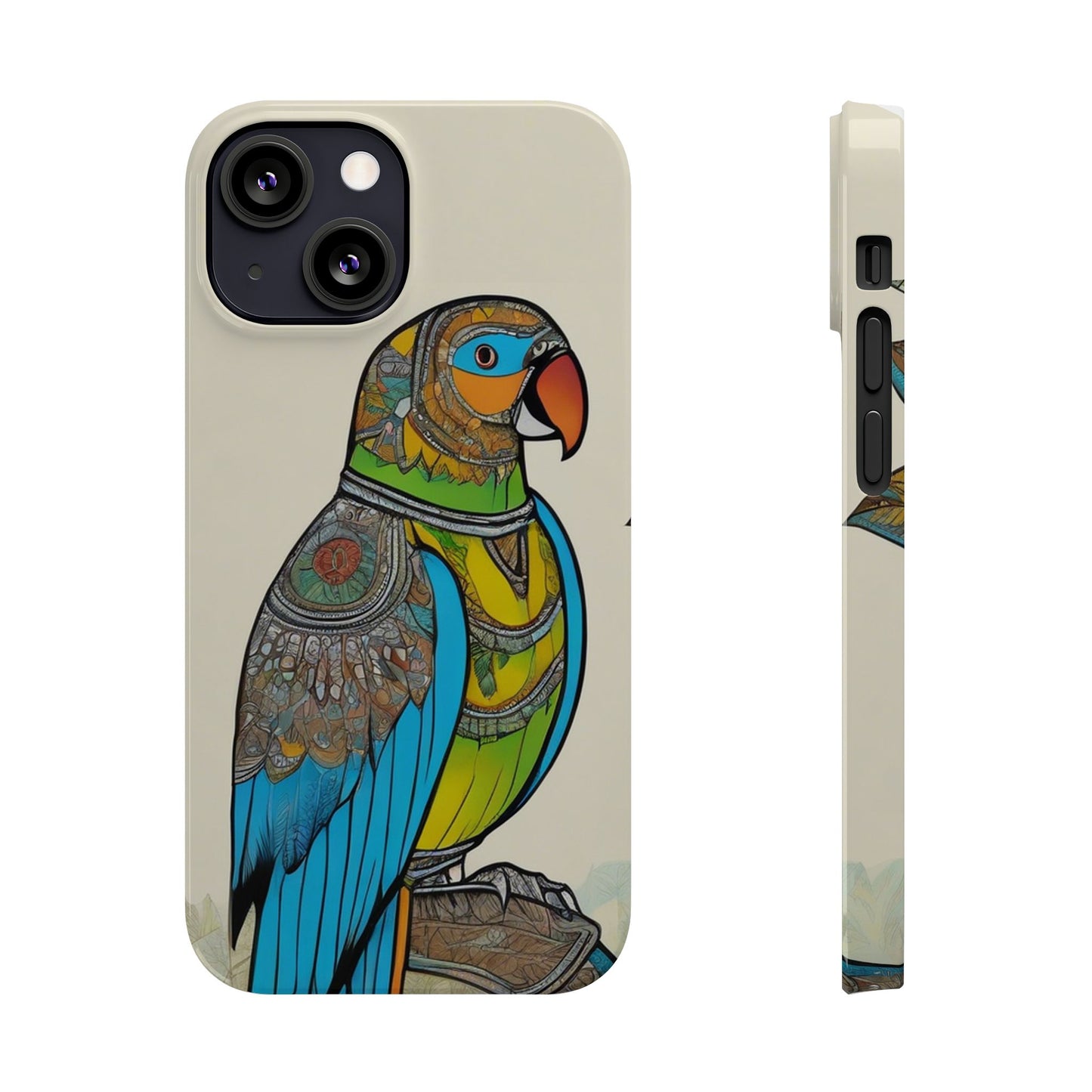 Artistic Parrot Mandala Art Slim Phone Case | Artloom Gallery