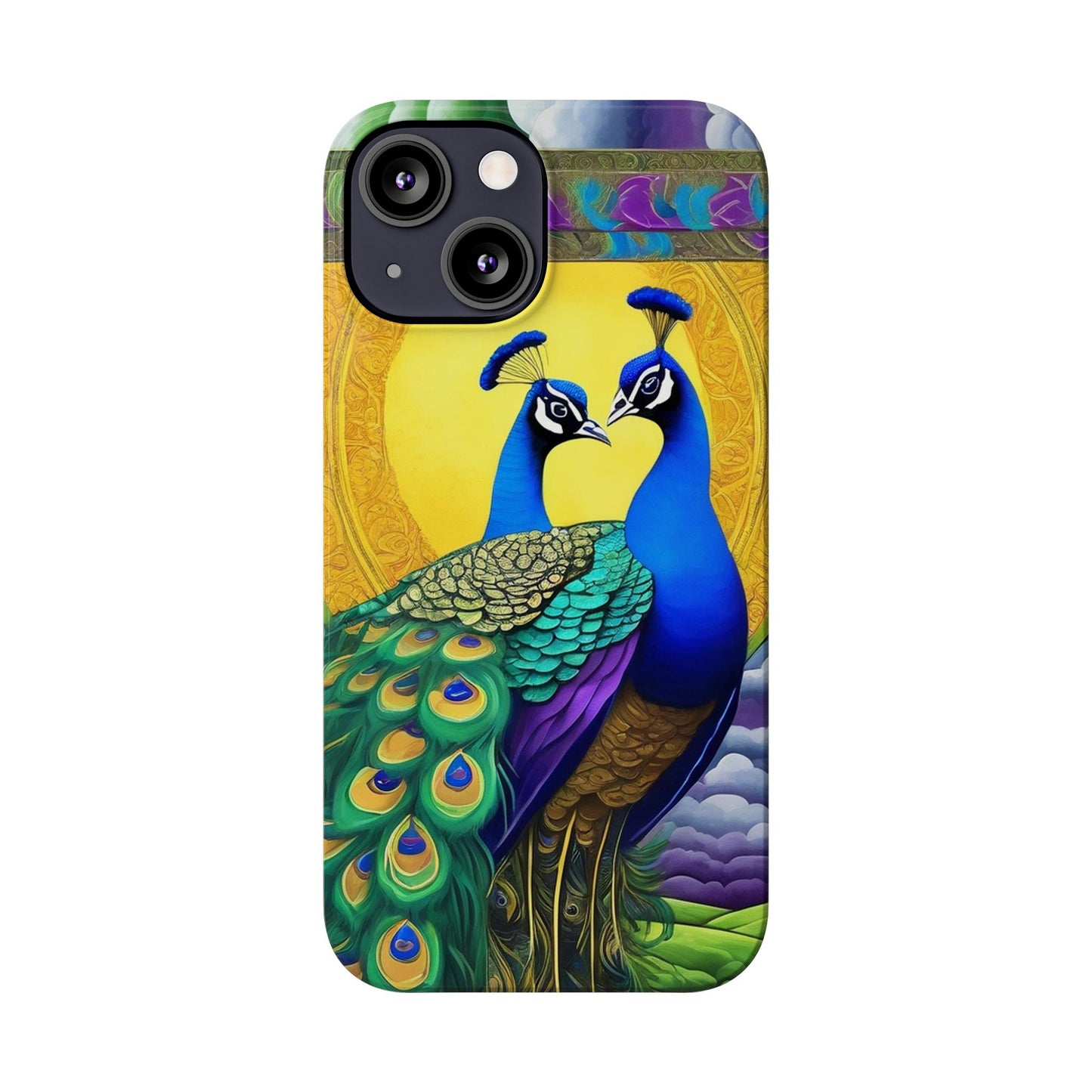 Beautiful Peacocks Slim Phone Case | Artloom Gallery