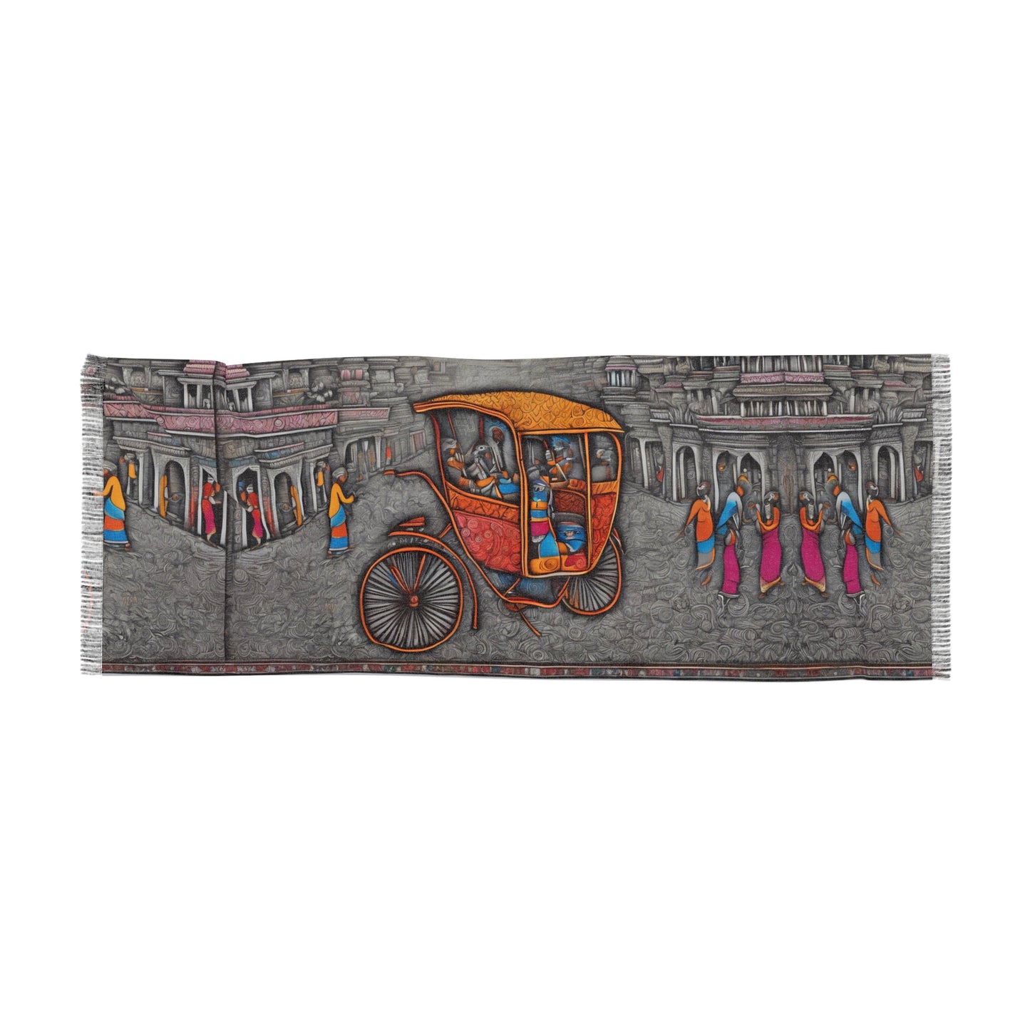 Old Town Charm - Artistic Print – Light Scarf (27x71 in) | Artloom Gallery