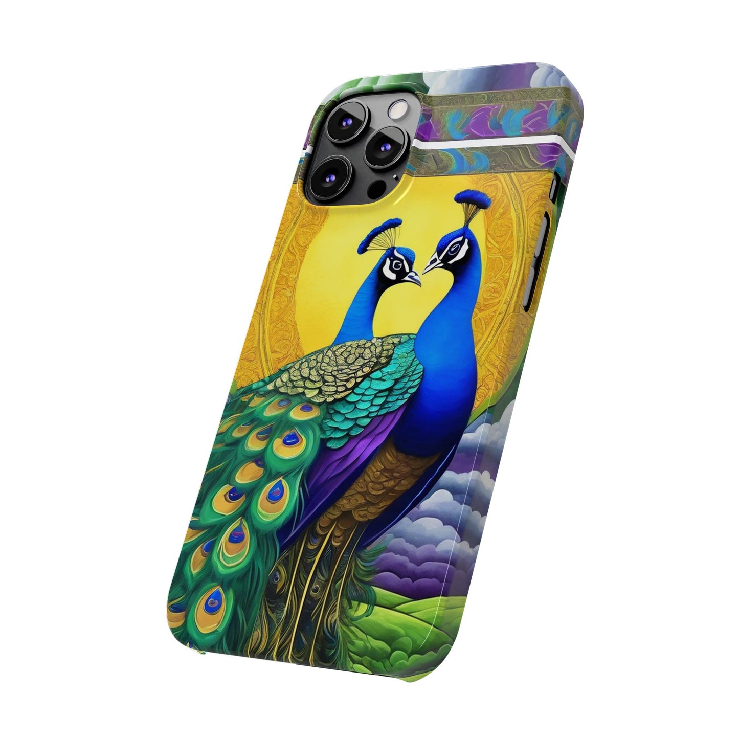 Beautiful Peacocks Slim Phone Case | Artloom Gallery