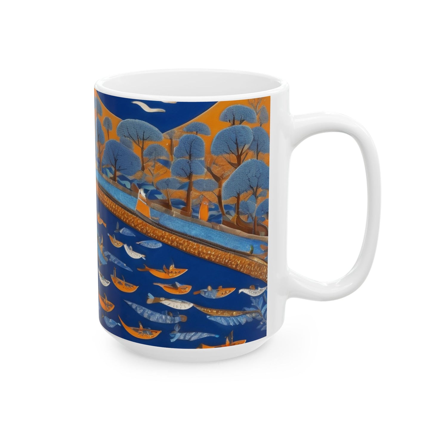Gond Art – River Journey | Ceramic Mug | Artloom Gallery