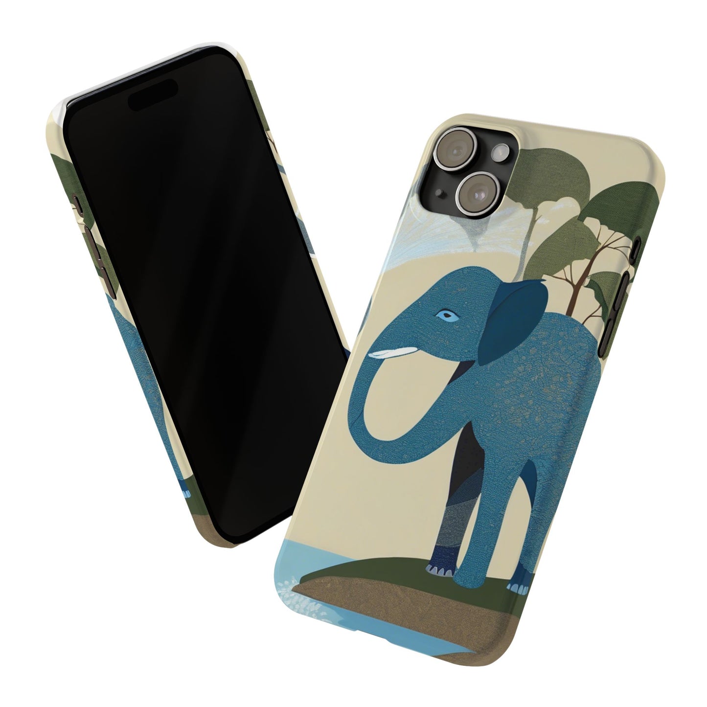 Playful Elephant Art Slim Phone Case | Artloom Gallery