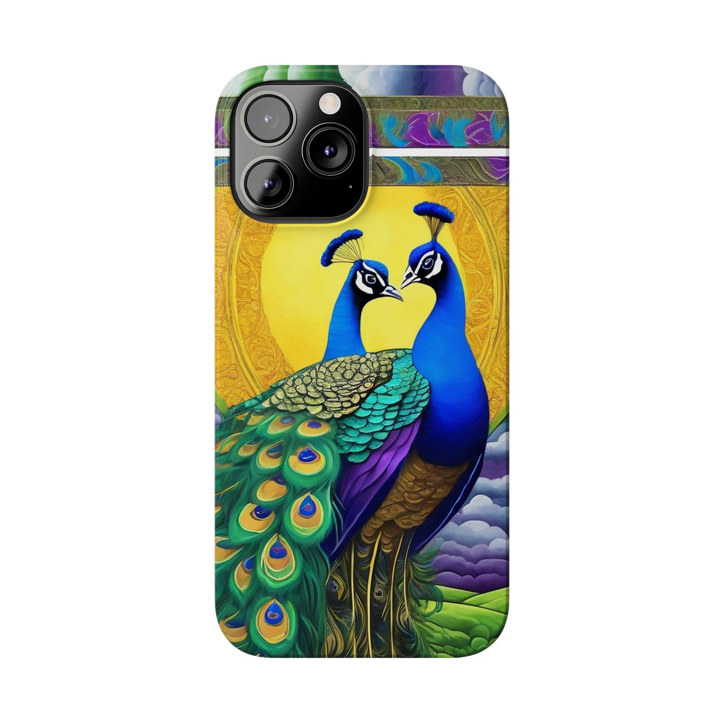 Beautiful Peacocks Slim Phone Case | Artloom Gallery