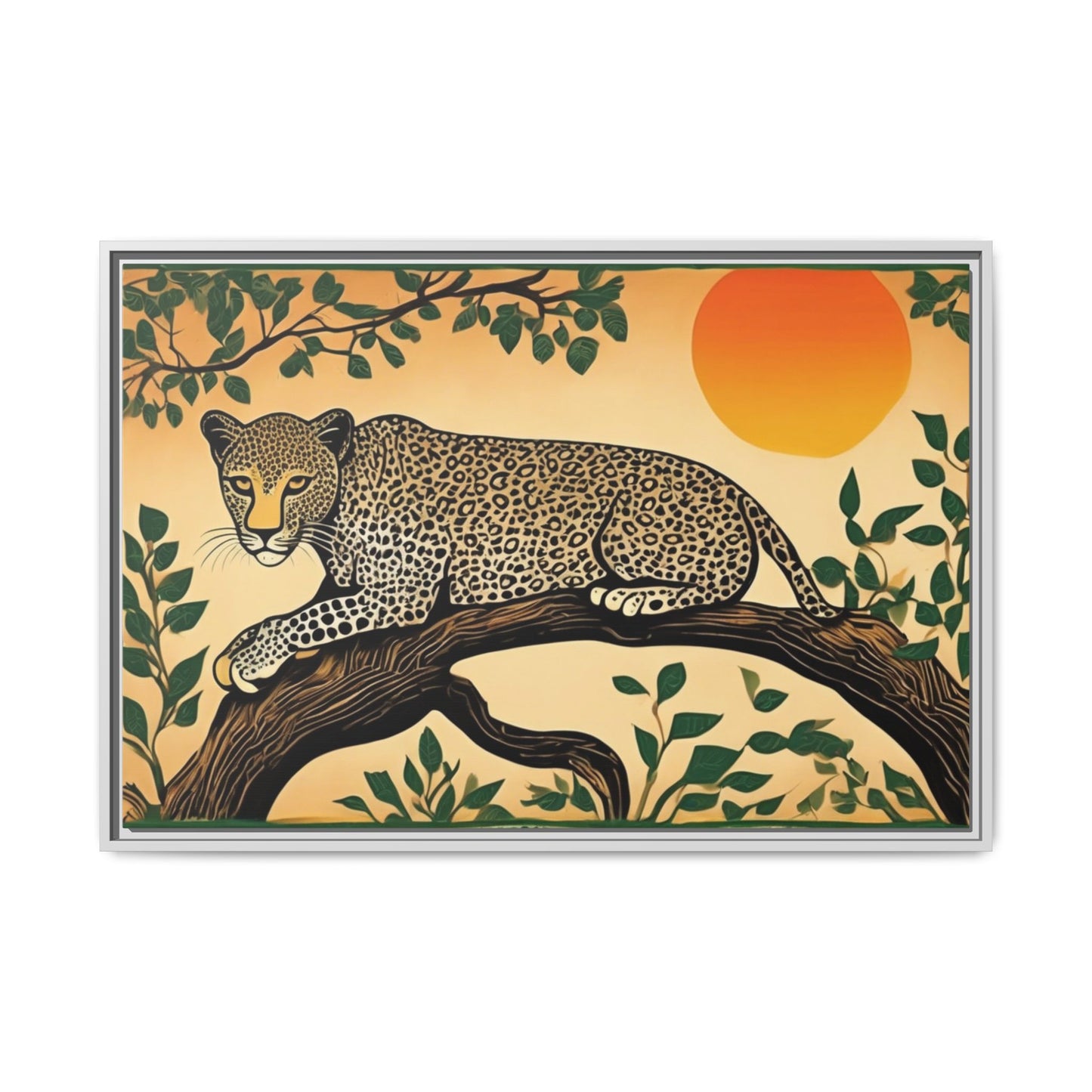 Cheetah in the Trees – Wooden Frame Canvas Print | Artloom Gallery