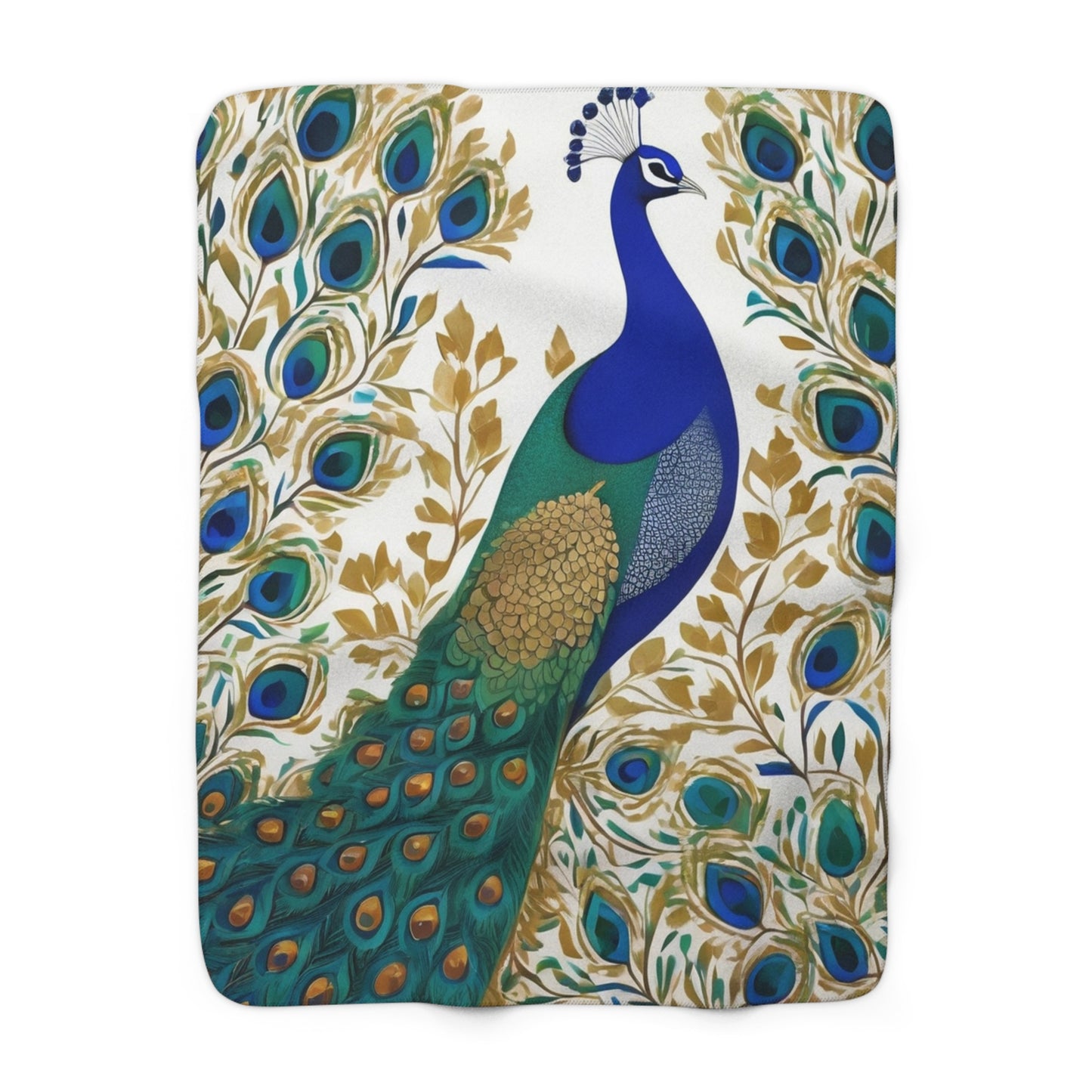 Song of the Peacock Sherpa Blanket | Artloom Gallery