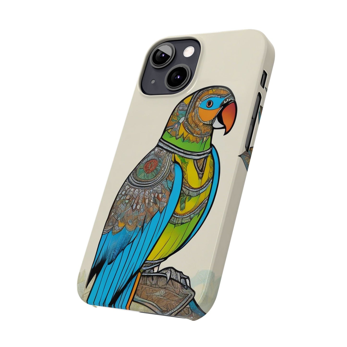 Artistic Parrot Mandala Art Slim Phone Case | Artloom Gallery