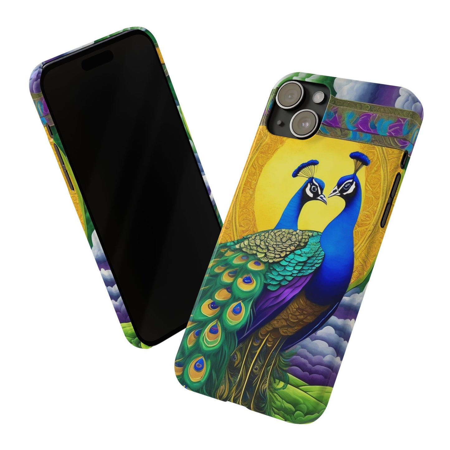 Beautiful Peacocks Slim Phone Case | Artloom Gallery