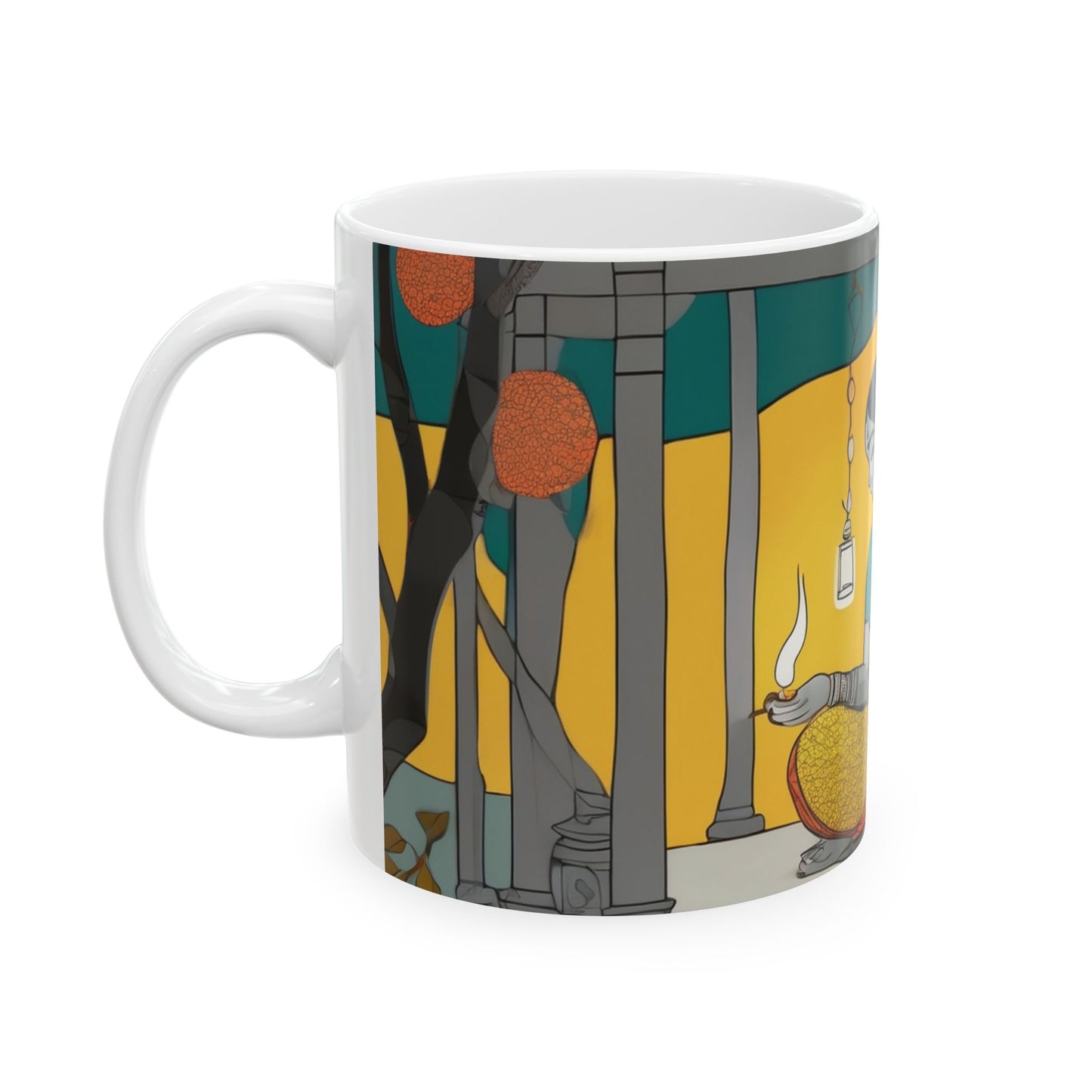 Diwali Celebration Mug – Girl Lighting a Diya Artwork (11oz/15oz) | Artloom Gallery