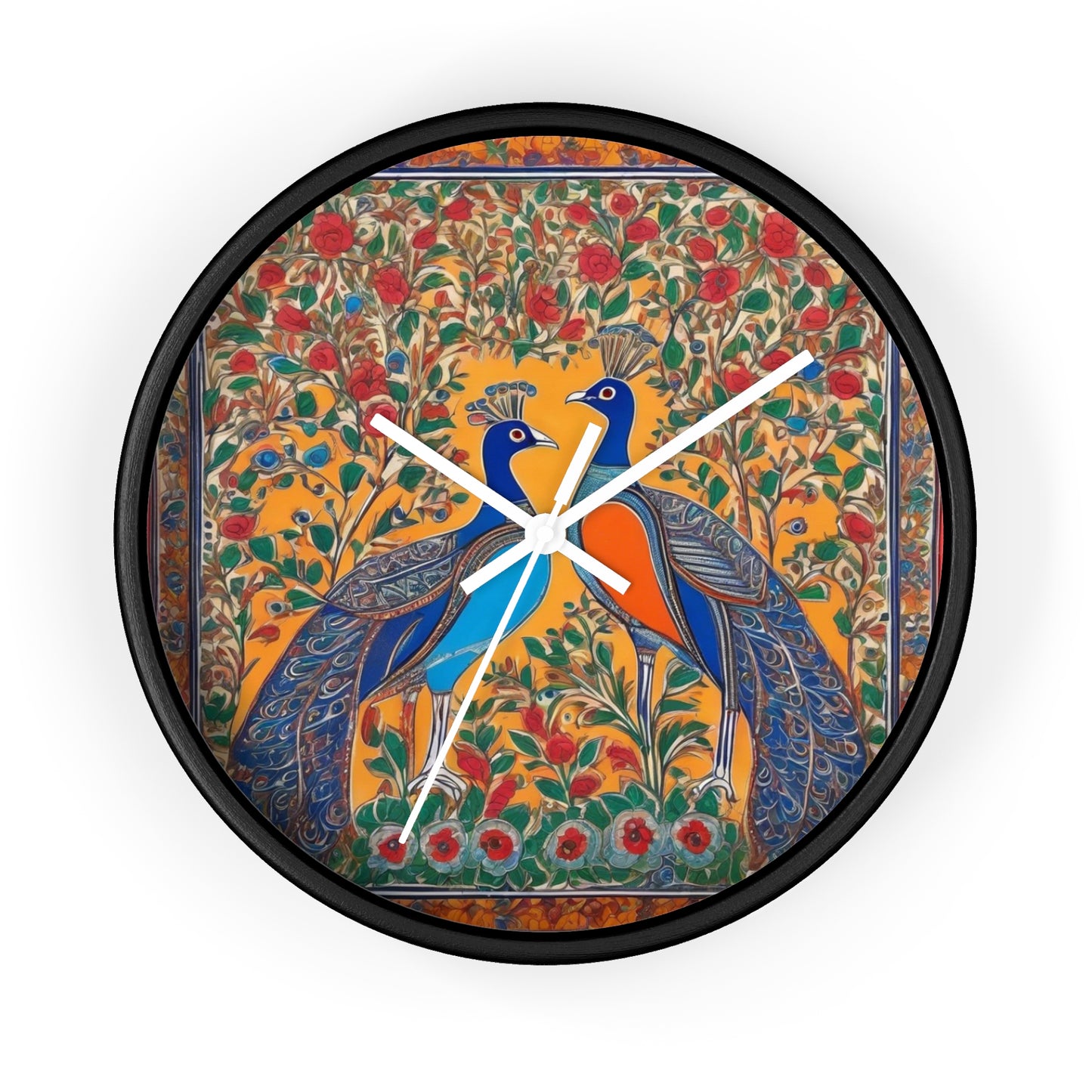 Auspicious Peacocks – Boho Wall Clock | Artloom Gallery