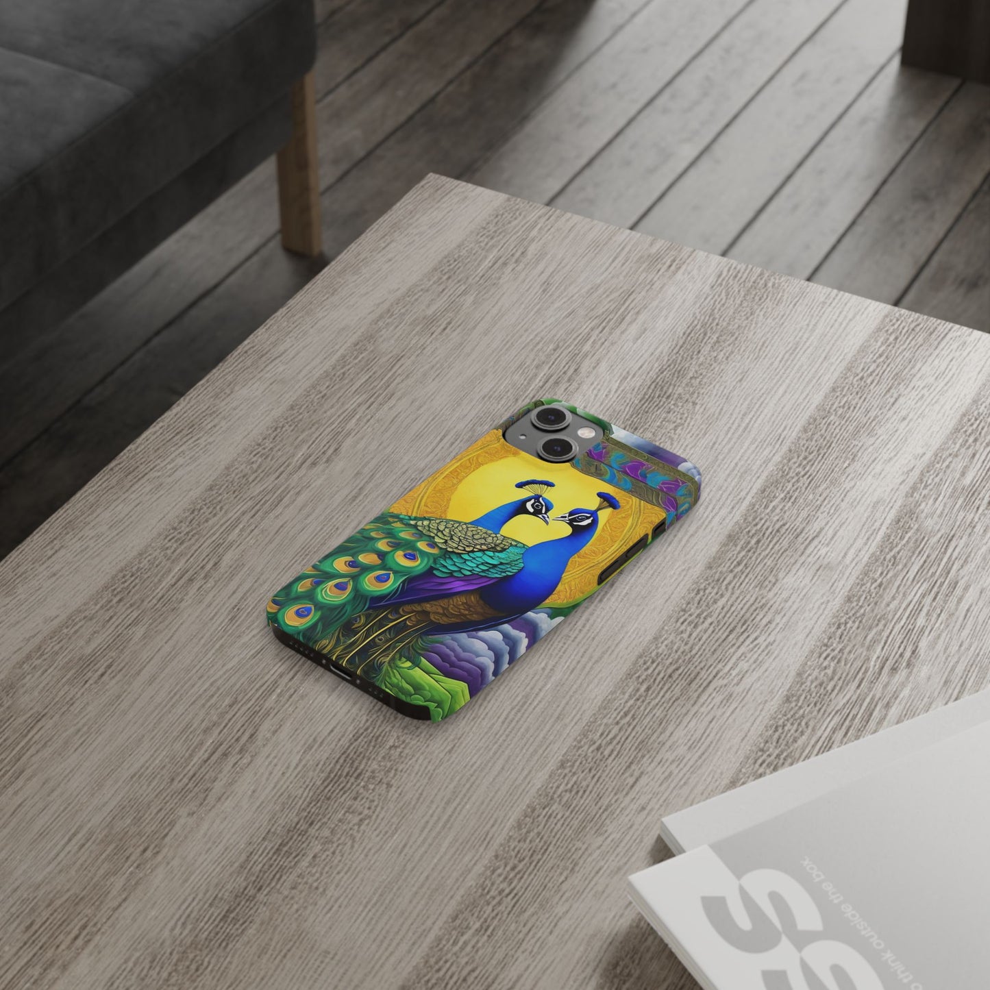 Beautiful Peacocks Slim Phone Case | Artloom Gallery