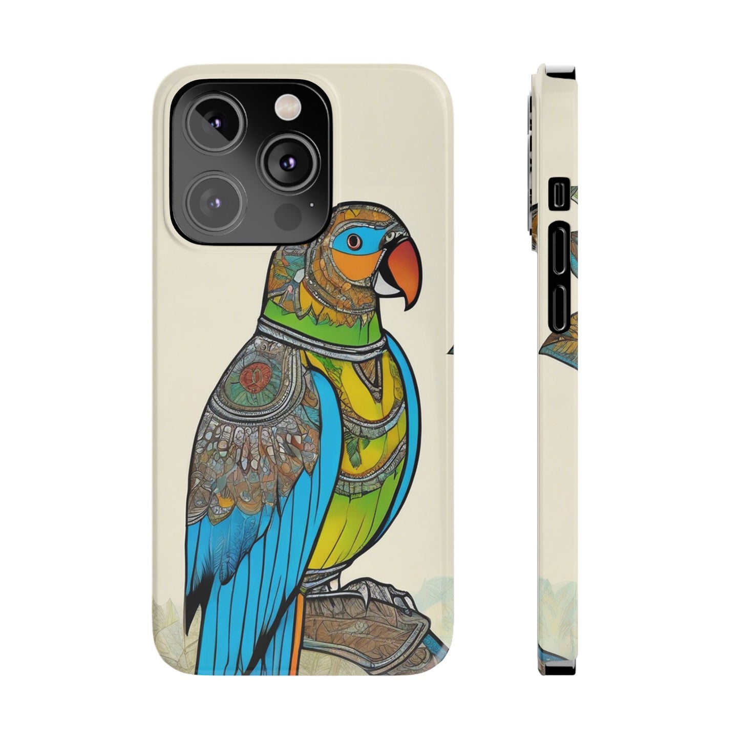 Artistic Parrot Mandala Art Slim Phone Case | Artloom Gallery