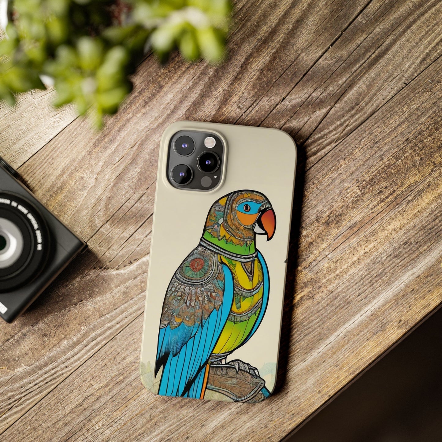 Artistic Parrot Mandala Art Slim Phone Case | Artloom Gallery