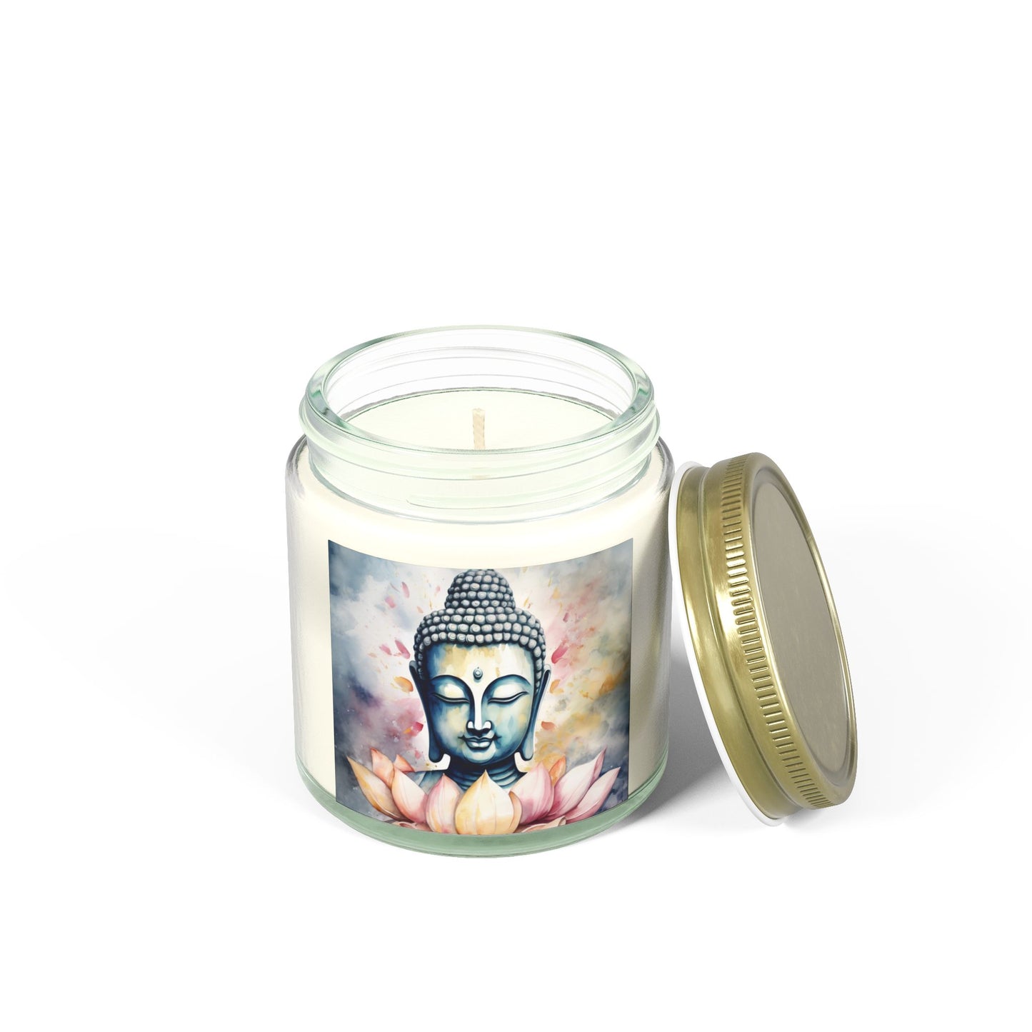 Serene Buddha in Water Color Scented Candle (4oz, 9oz) | Artloom Gallery