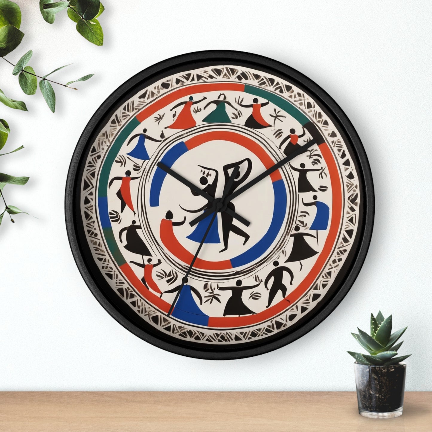 Rhythms of Time – Warli Tribal Wall Clock | Artloom Gallery