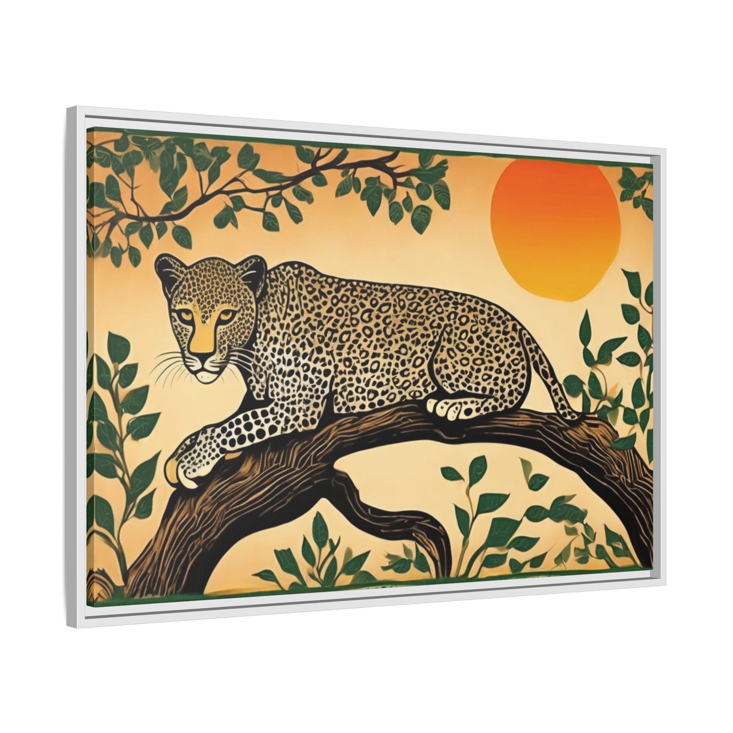 Cheetah in the Trees – Wooden Frame Canvas Print | Artloom Gallery