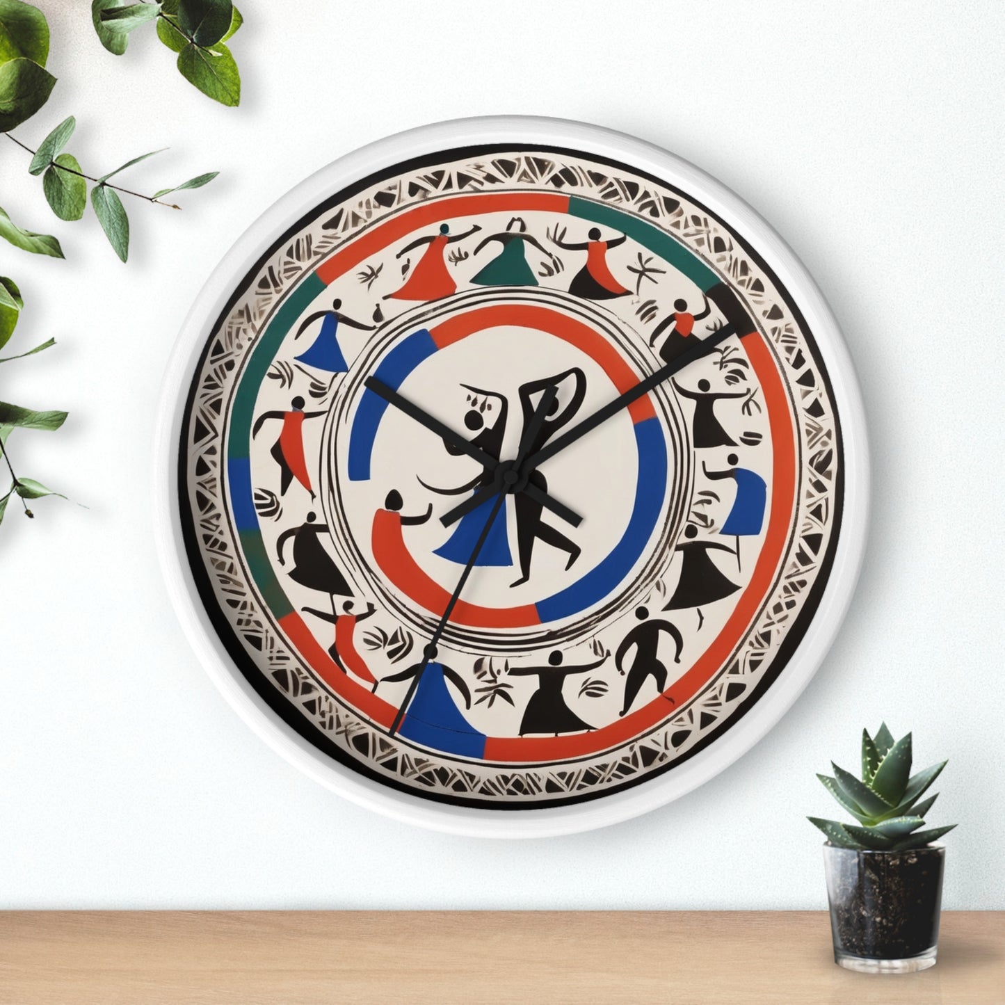 Rhythms of Time – Warli Tribal Wall Clock | Artloom Gallery
