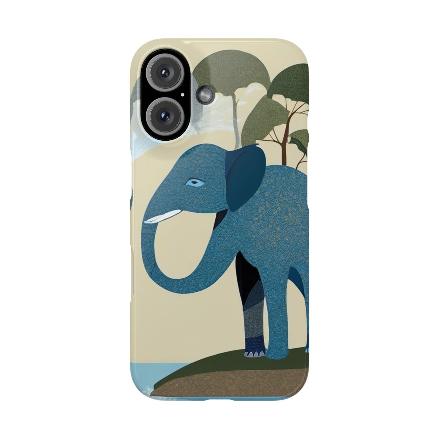 Playful Elephant Art Slim Phone Case | Artloom Gallery
