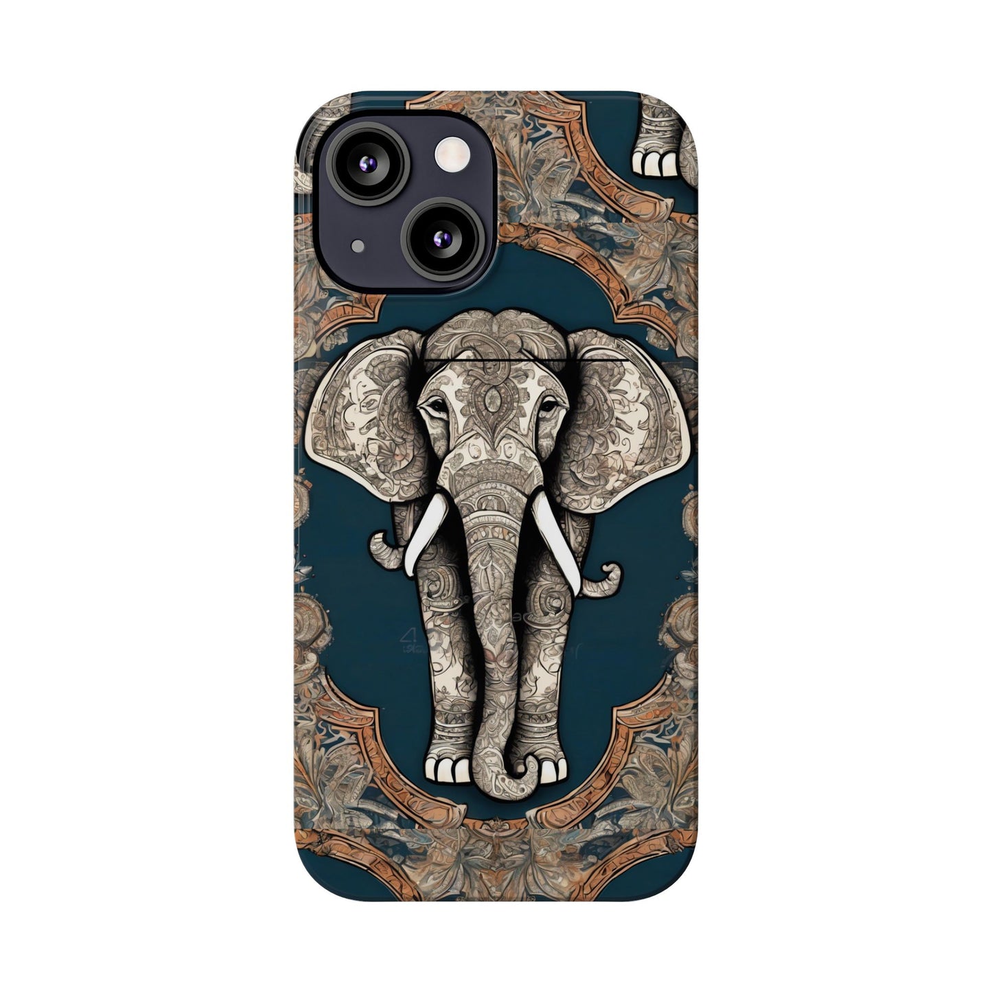 Majestic Elephant Mandala Pattern Art Slim Phone Case | Artloom Gallery