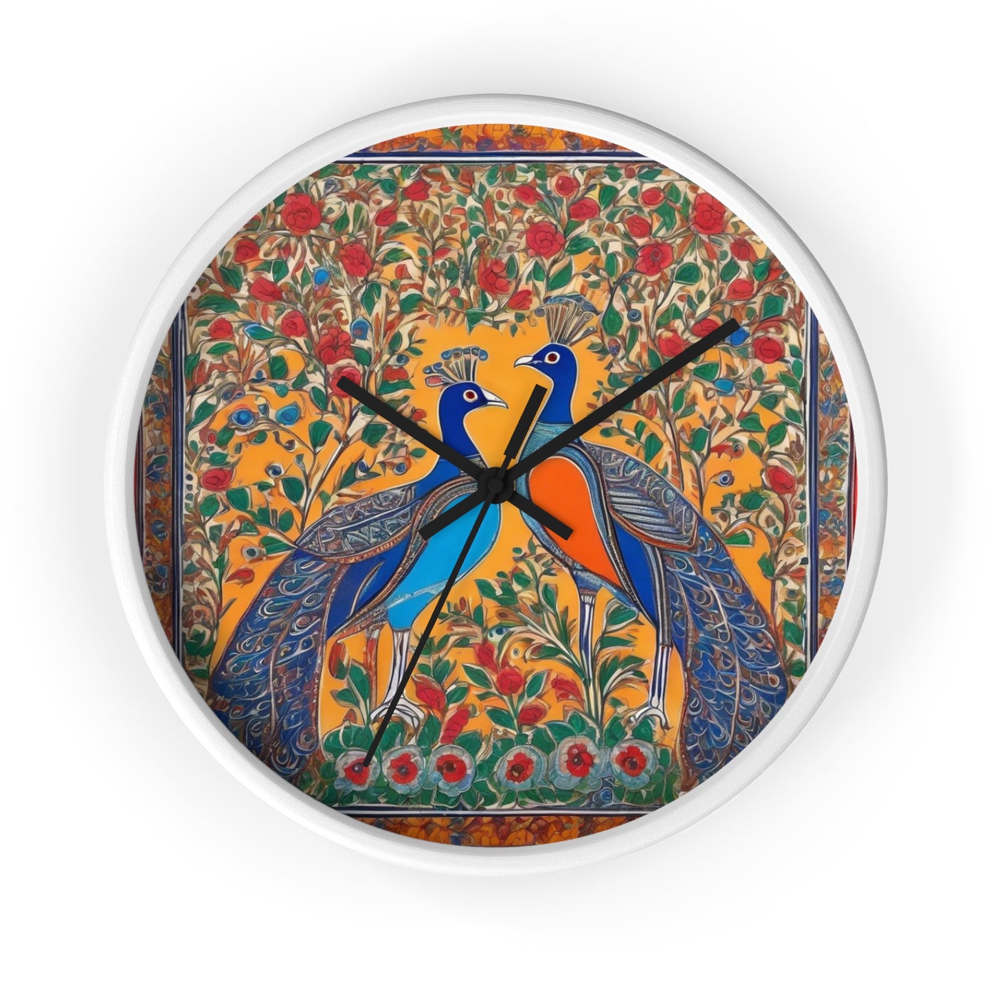 Auspicious Peacocks – Boho Wall Clock | Artloom Gallery