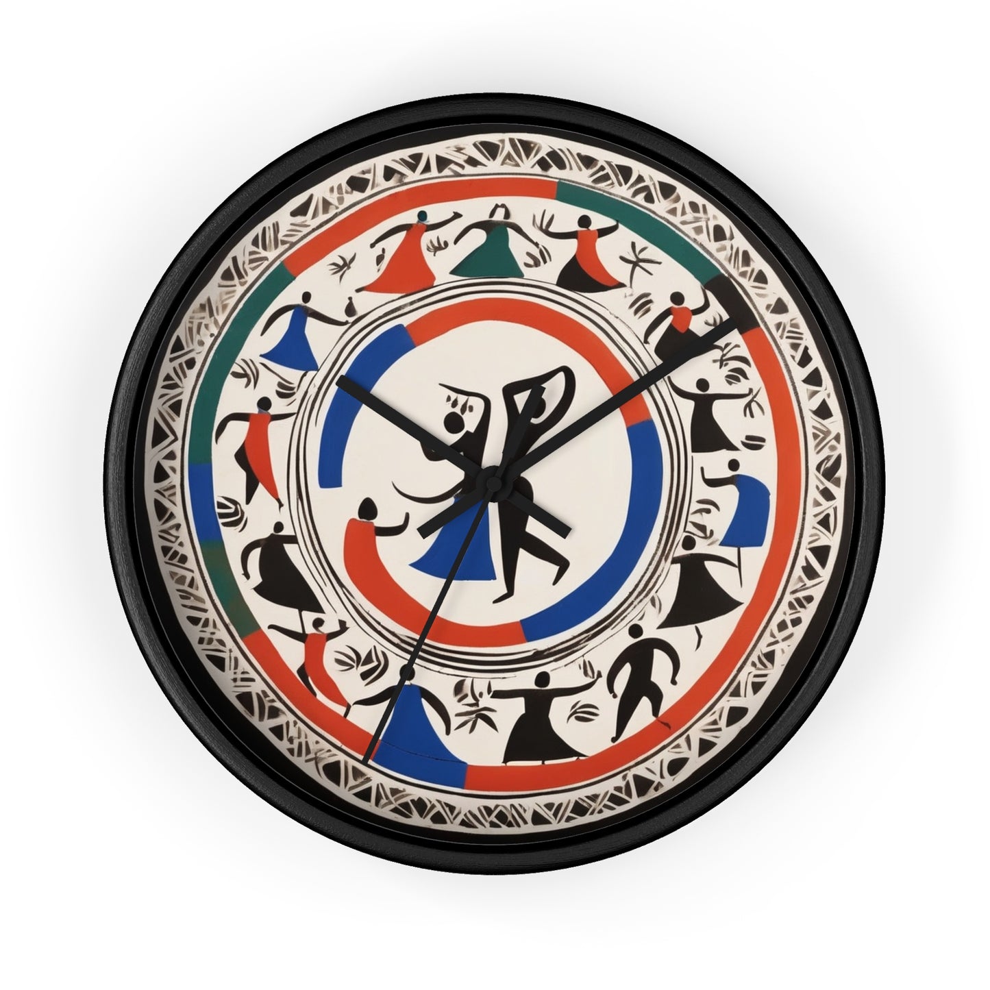 Rhythms of Time – Warli Tribal Wall Clock | Artloom Gallery