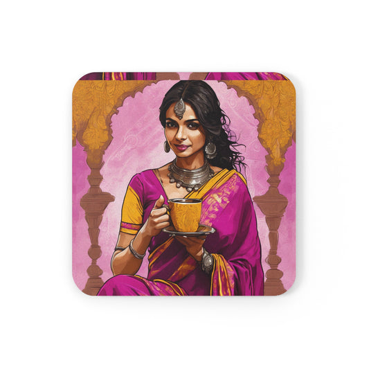 Bollywood Chai Party – Coaster Set (Square & Round) | Artloom Gallery