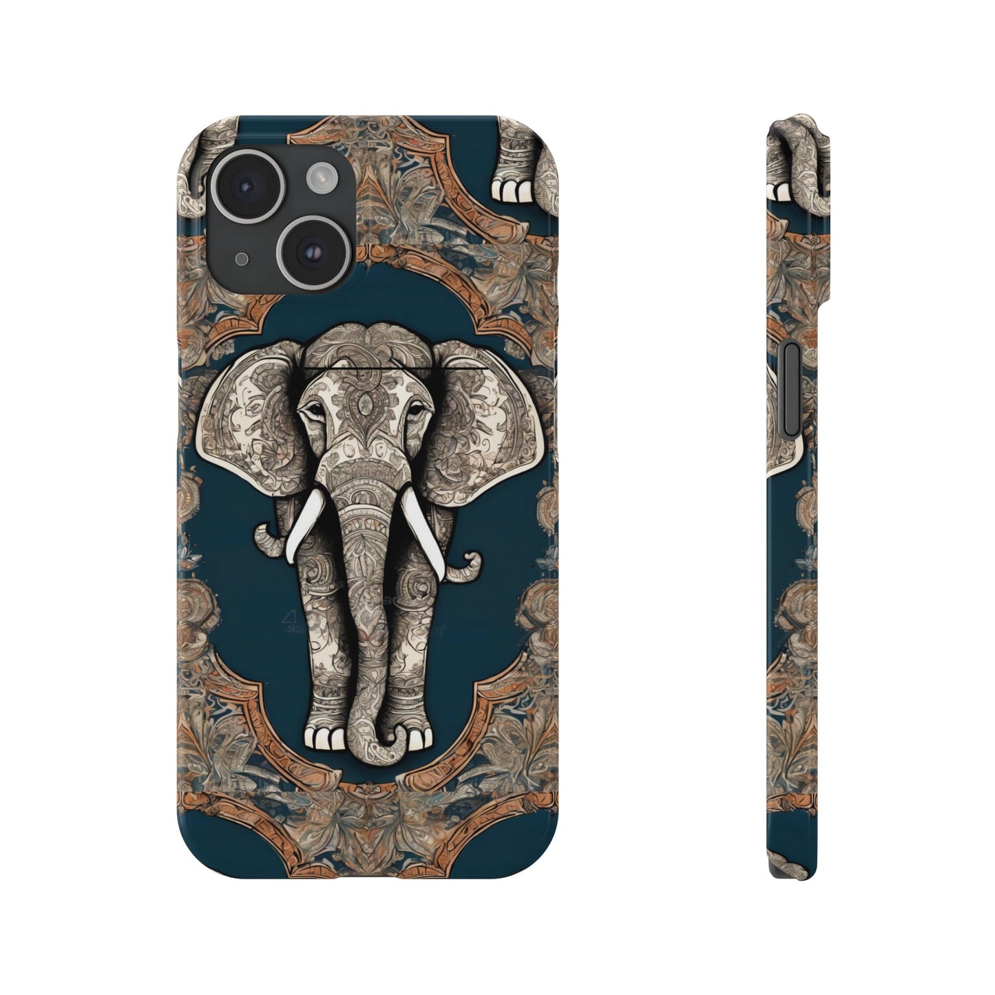 Majestic Elephant Mandala Pattern Art Slim Phone Case | Artloom Gallery