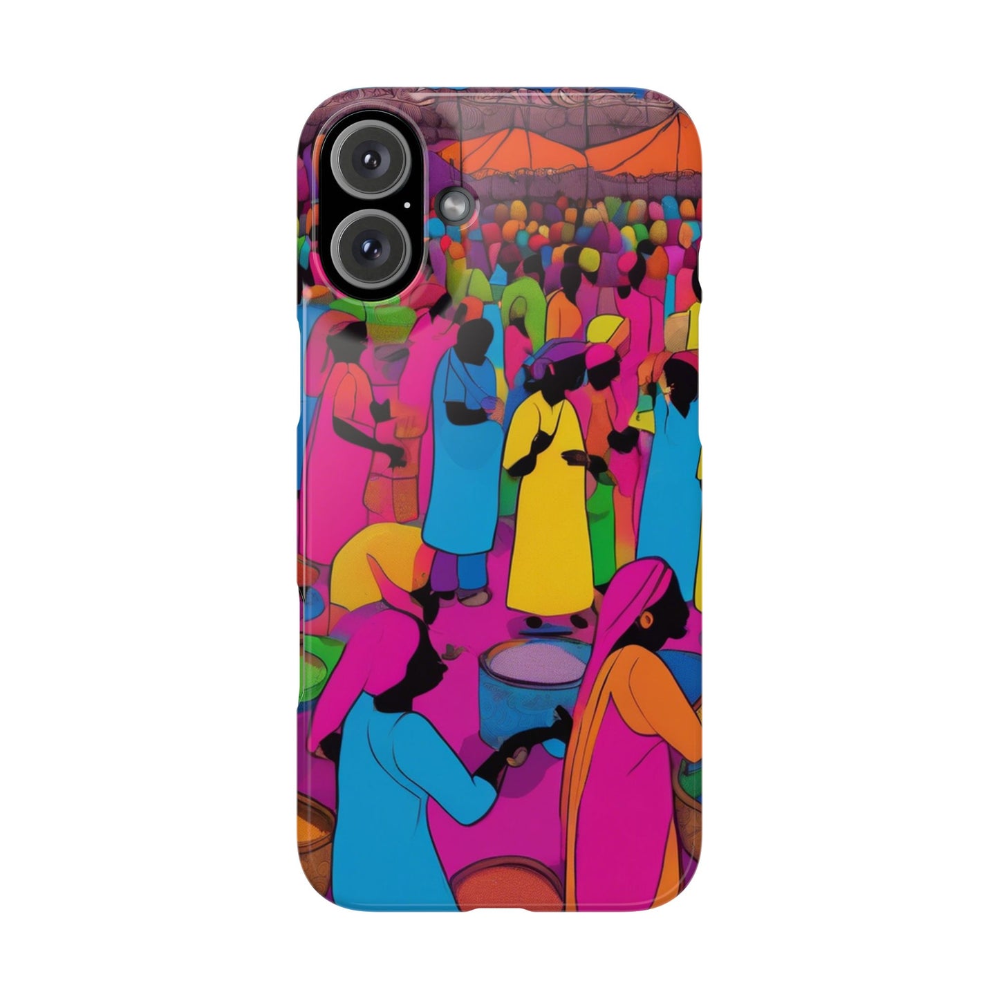 Festive Colors at the Bazaar – Bold and Vibrant Art Slim Phone Case | Artloom Gallery