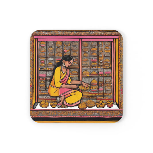 Sweet Shop – Artistic Coaster Set (Square & Round) | Artloom Gallery
