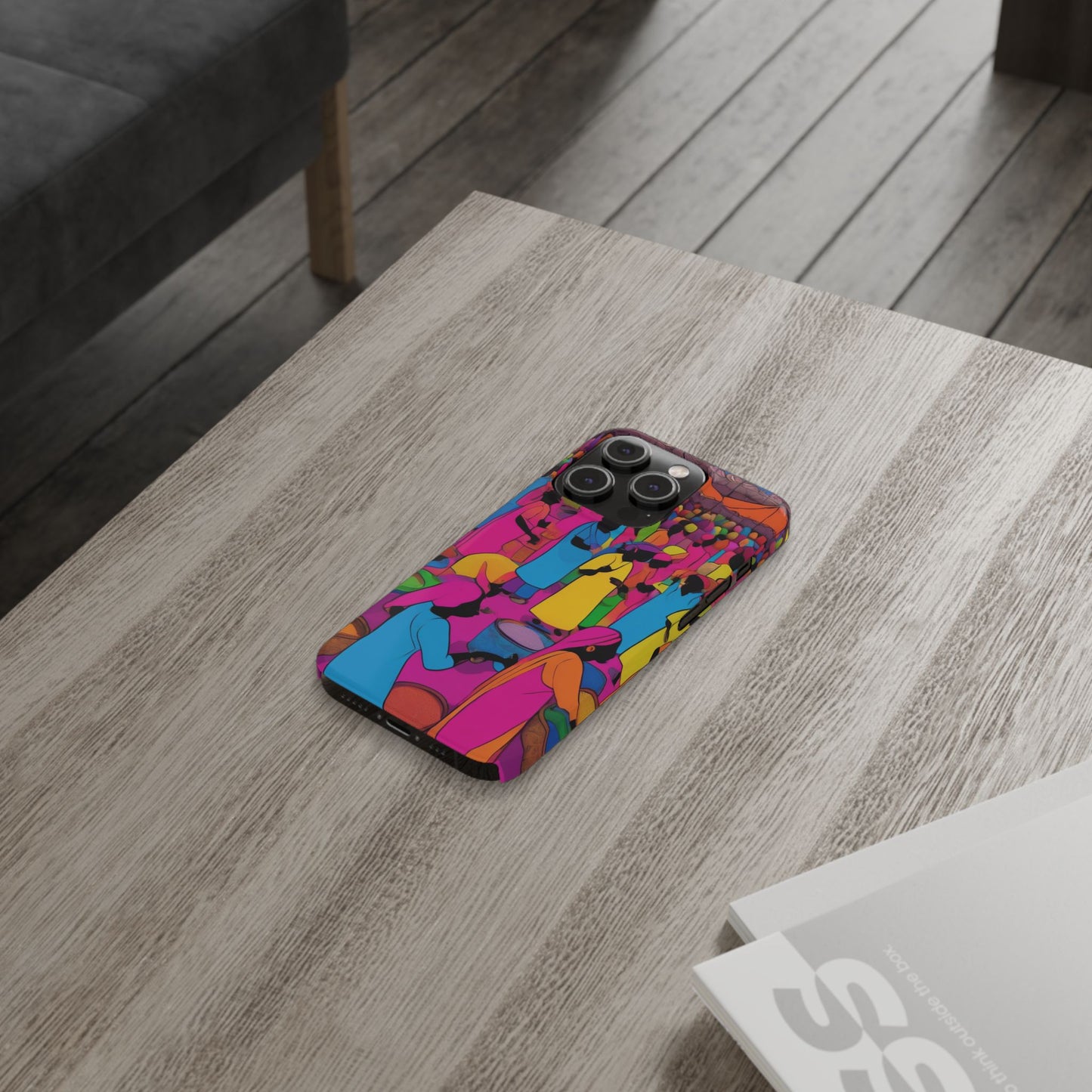 Festive Colors at the Bazaar – Bold and Vibrant Art Slim Phone Case | Artloom Gallery