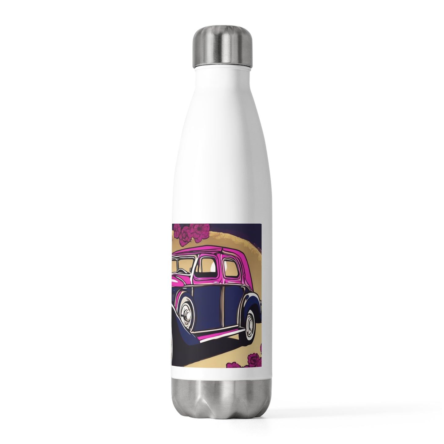 Bollywood Diva – Actress & Vintage Car - Artistic 20oz Insulated Bottle | Artloom Gallery