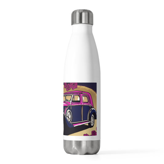 Bollywood Diva – Actress & Vintage Car - Artistic 20oz Insulated Bottle | Artloom Gallery