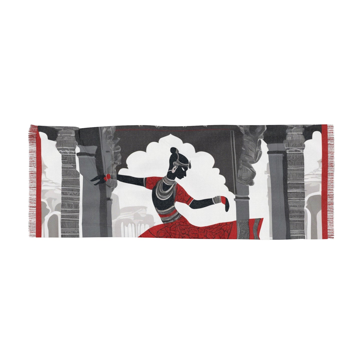 Dancing Girl – Thangka Print -  Light Scarf (27x71 in) | Artloom Gallery