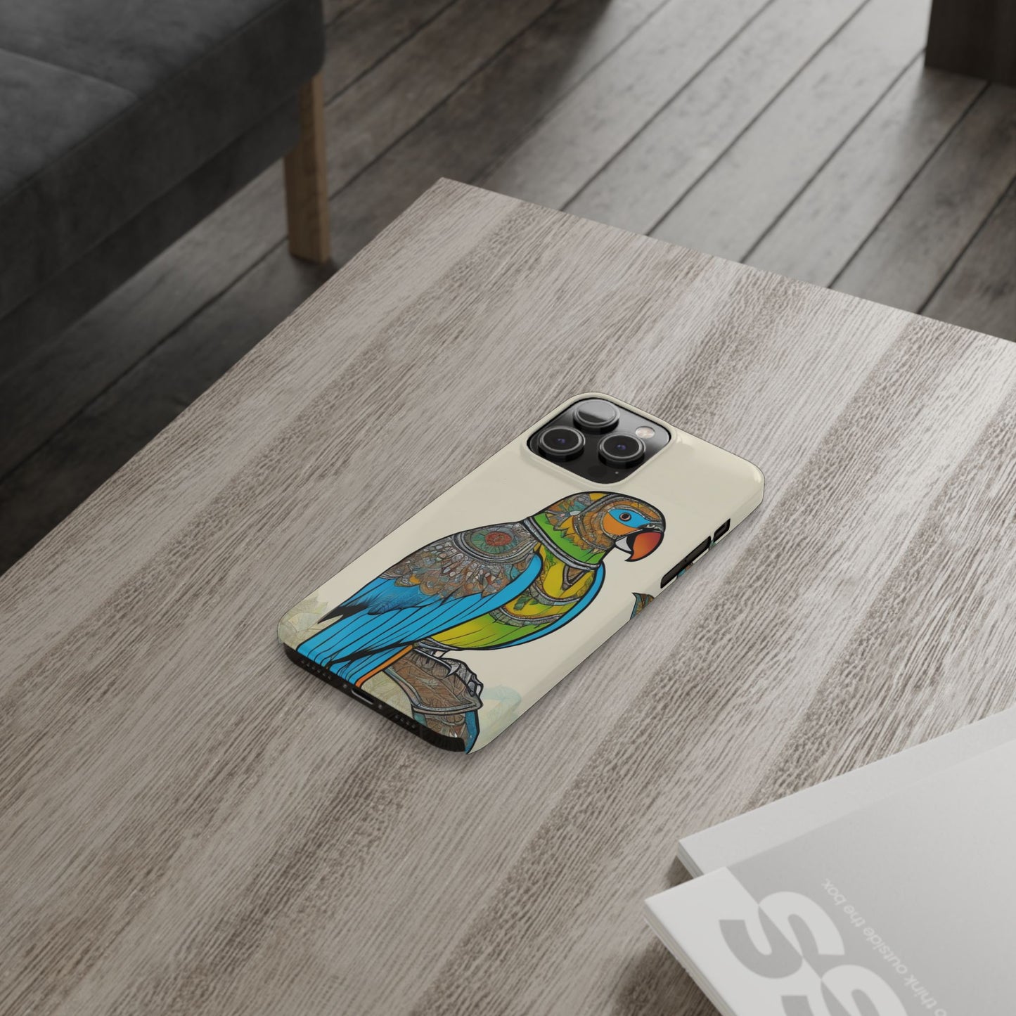 Artistic Parrot Mandala Art Slim Phone Case | Artloom Gallery