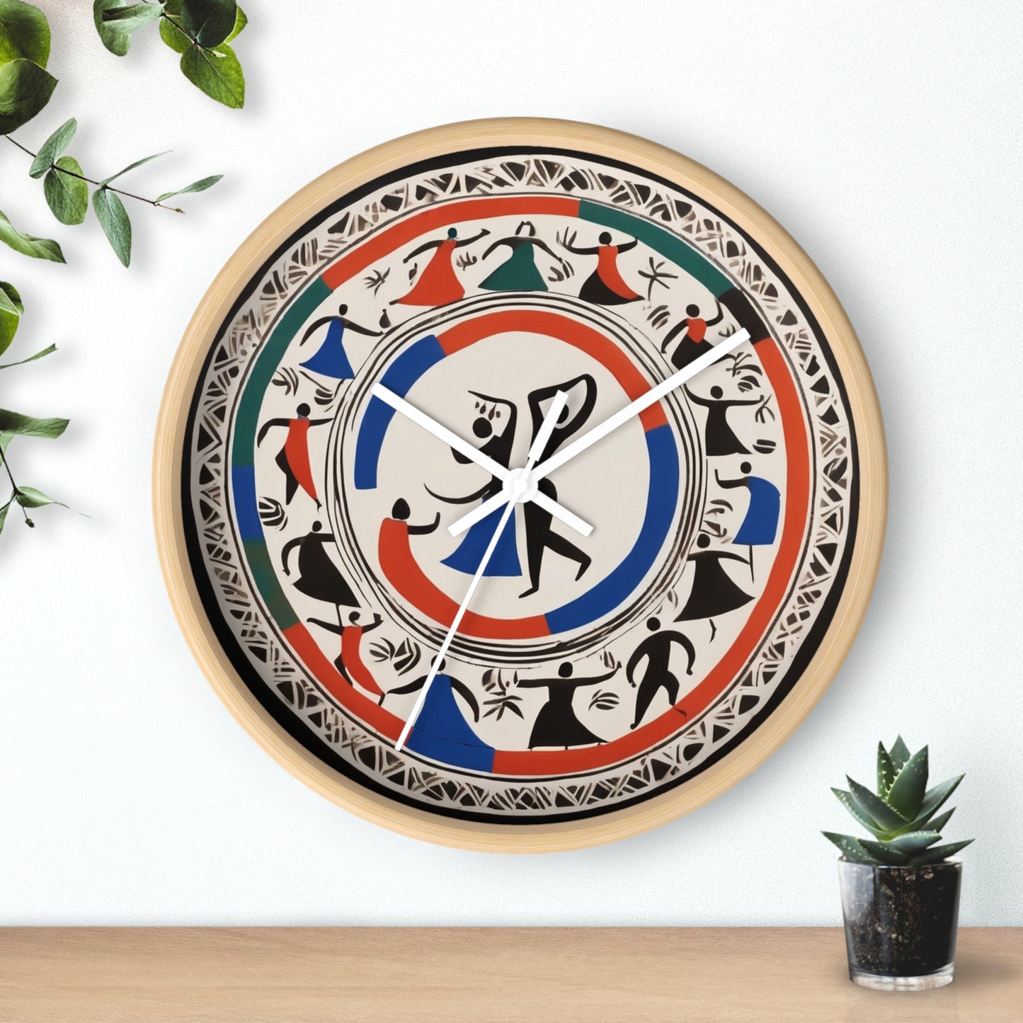 Rhythms of Time – Warli Tribal Wall Clock | Artloom Gallery