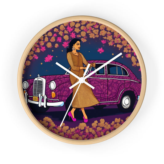 Bollywood Actress & Vintage Car – Boho Wall Clock | Artloom Gallery
